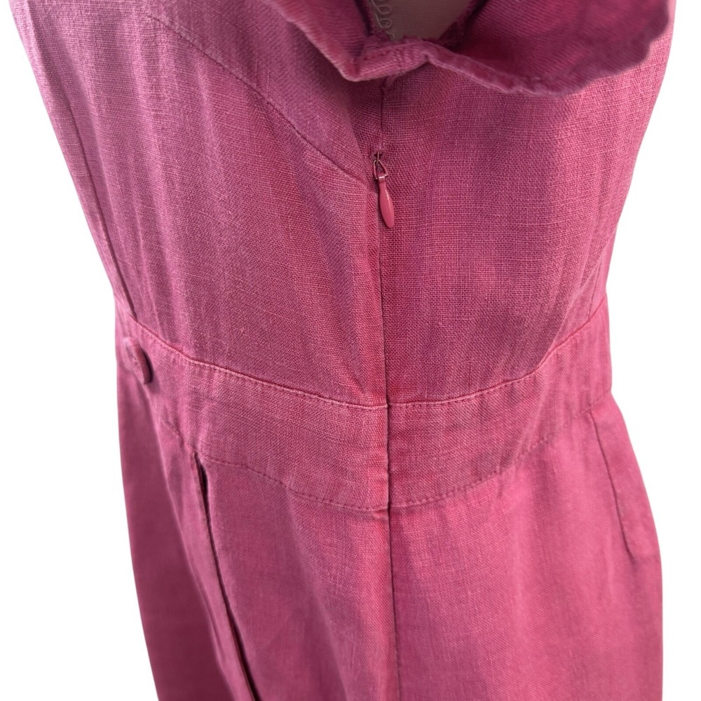 Seasalt Cornwall Coach House 100% Linen‎ Raspberry Short Sleeve Dress US 6 UK10 - Picture 7 of 10
